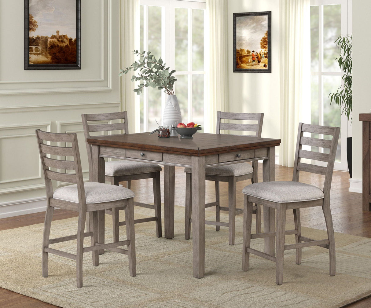 Counter Height 2 Tone 4 Drawer Dining Table - Gray