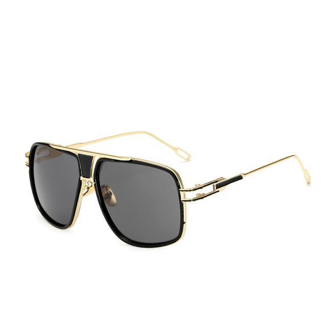 Modern Classic Oversized Men Sunglasses Luxury Brand New Glasses Square With High Quality Metal Frame and Polarized Mirror Glasses Oculos de sol With UV400 Prodection for Sun