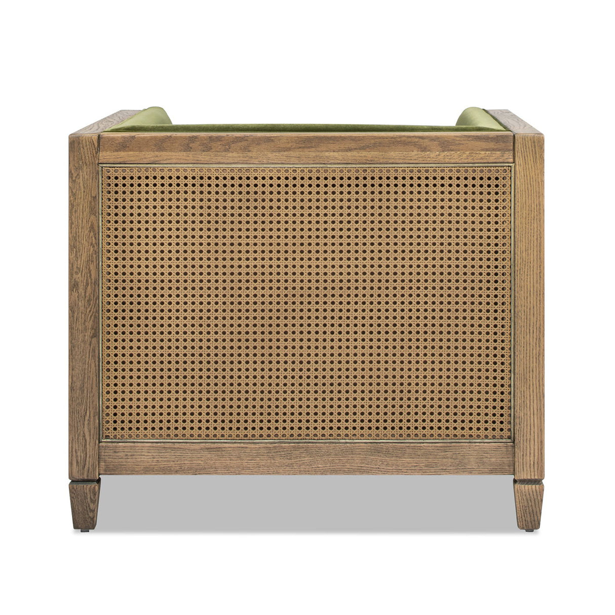 Georgia - Cane Tuxedo Armchair - Olive Green by Couch.com