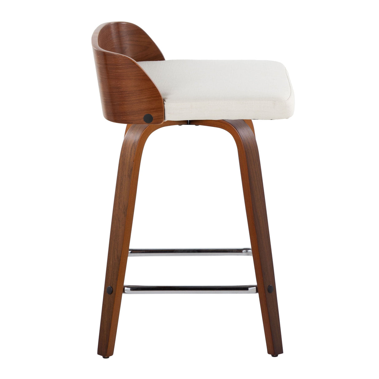 Maya - Mid Century Modern Fixed Height Counter Stool With Swivel With Square Footrest (Set of 2) by Couch.com