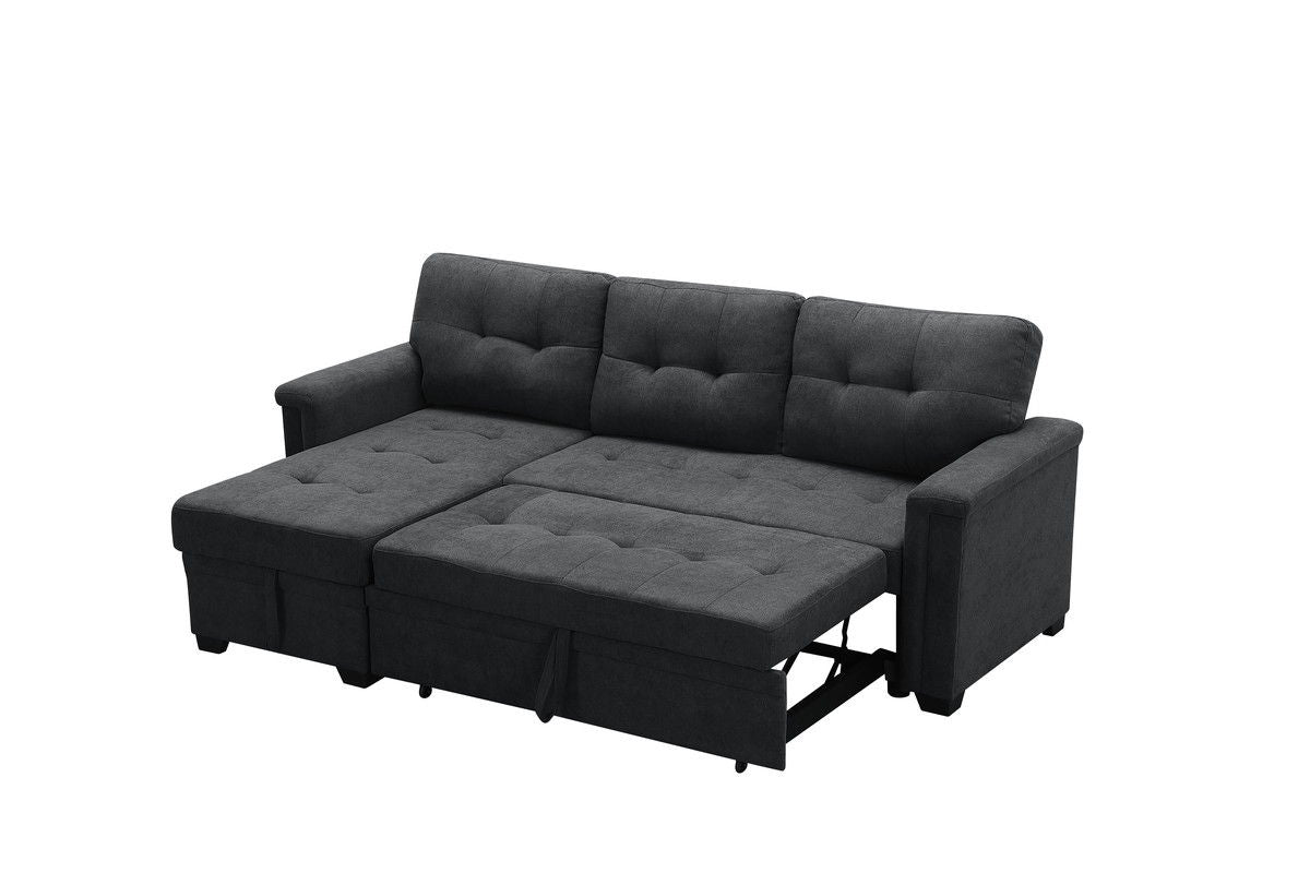 Ashlyn - Sleeper Sectional Sofa Chaise With USB Charger And Tablet Pocket - Dark Gray by Couch.com