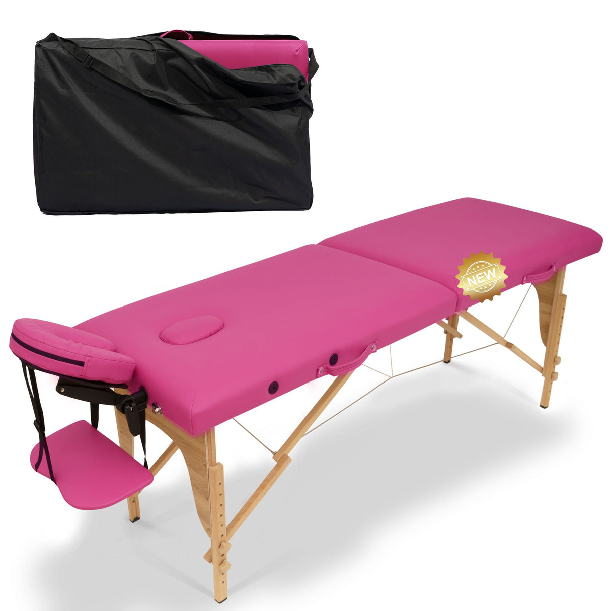 Massage Table Portable Bed With Carrying Case, Height Adjustable by Couch.com