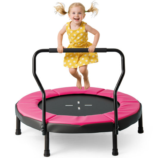 40 Inch Trampoline for Kids Indoor Outdoor Fitness Trampoline-Pink