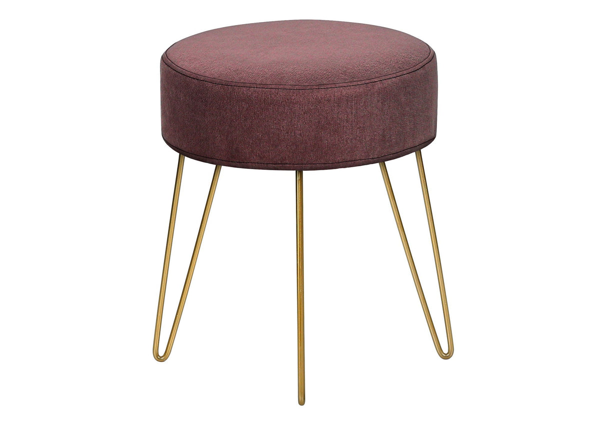 Ottoman, Pouf, Footrest, Foot Stool, Round Gold Metal Legs, Contemporary, Modern by Couch.com