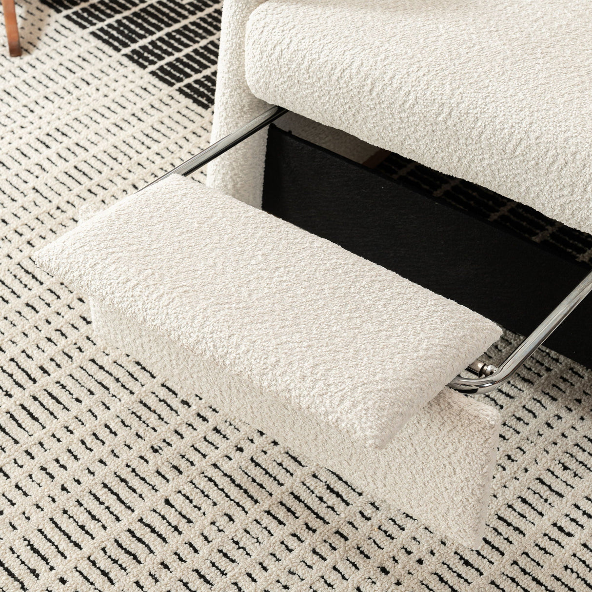 Accent Rocking Chair With Footrest, High Back Rubber Wood Rocking Legs Bedroom Living Space by Couch.com