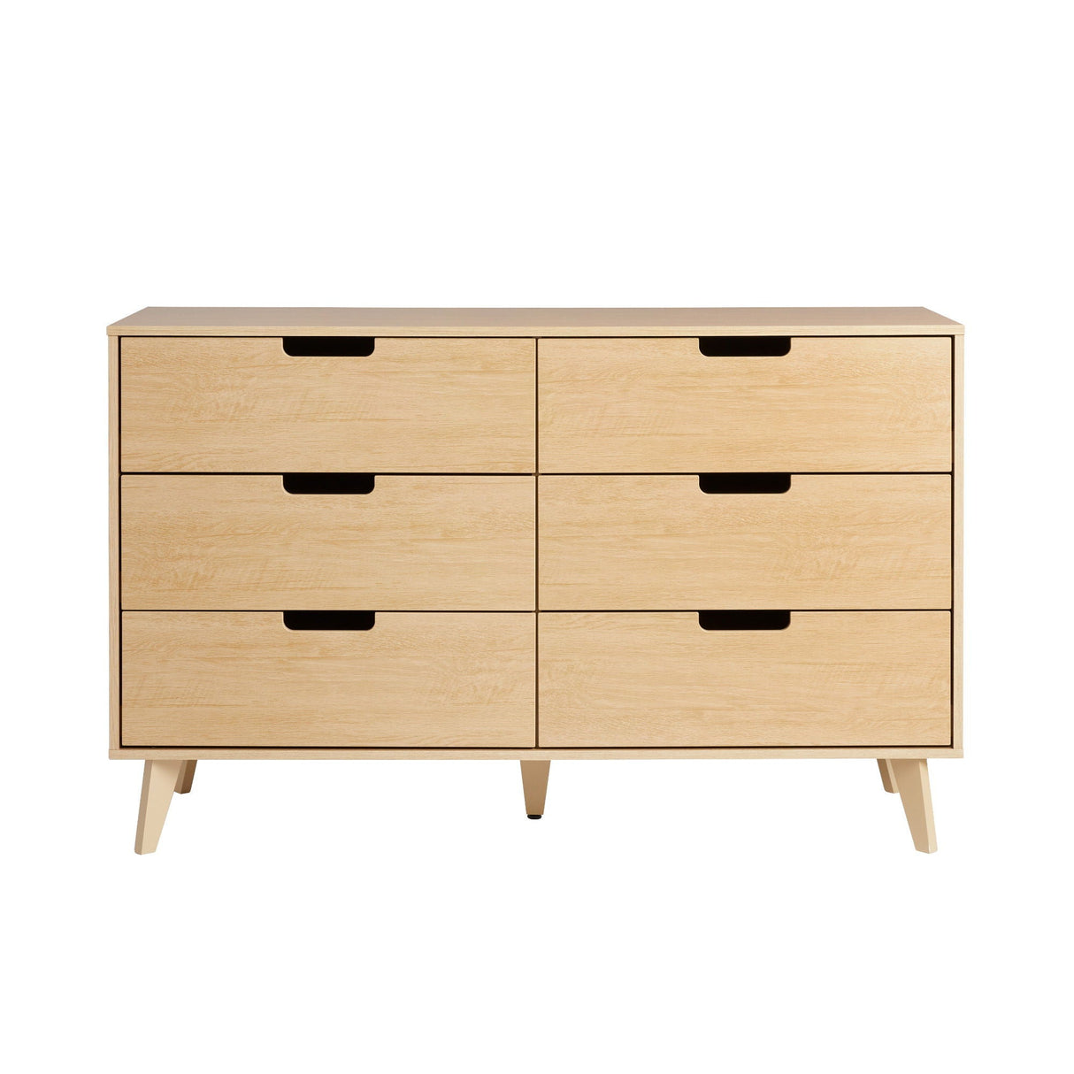 Mid-Century Hans 6 Drawer Dresser With Cut-Out Handles by Couch.com