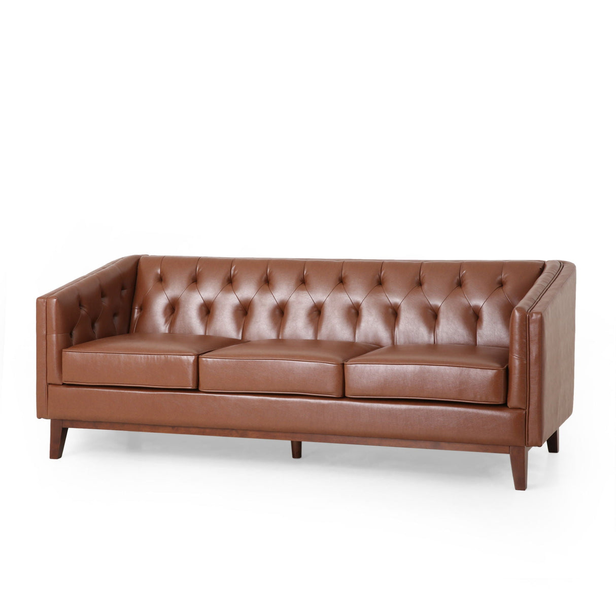 PU Sofa, Tufted Back, Solid Wood Legs, Living Room And Study by Couch.com