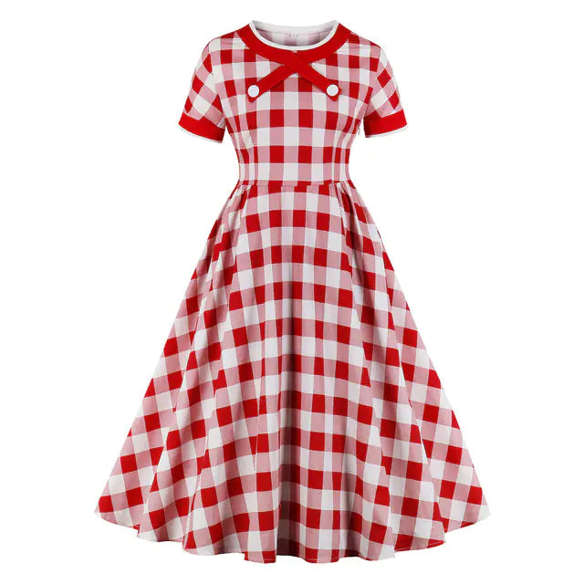 Elegant 1950s Embroidered Mesh Retro Party Dress