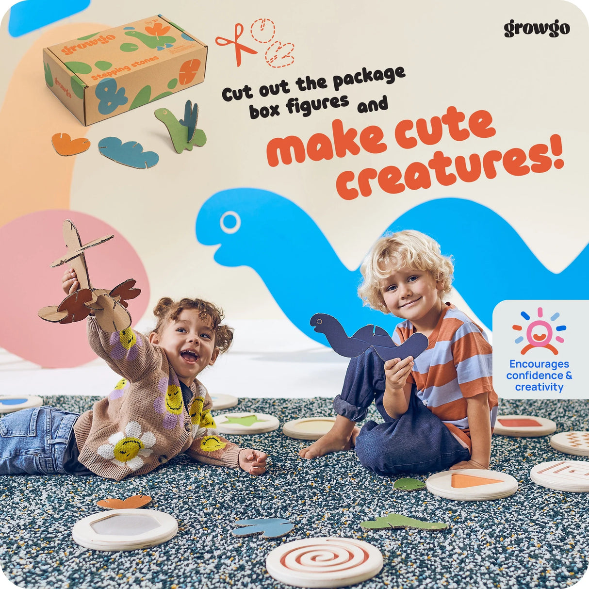 Stepping Stones Set 3 in 1 - Unique Patented Design, Inspired by Montessori