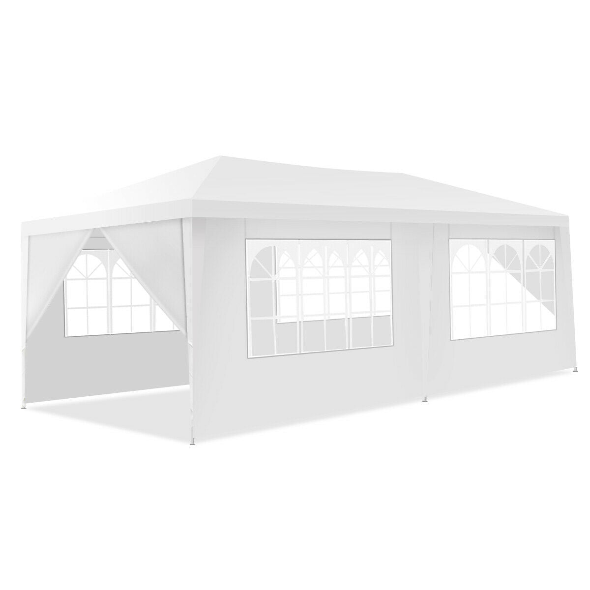 10 x 20 Feet 6 Sidewalls Canopy Tent with Carry Bag-White by DirectDeals