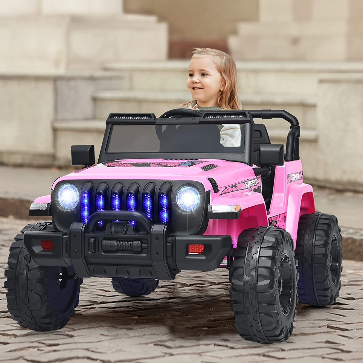 12V Kids Ride-on Jeep Car with 2.4 G Remote Control-Black & Green