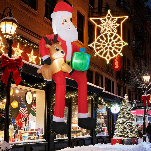 9.5 Feet Christmas Inflatable Santa Outdoor Decoratio with Built-in LED Lights
