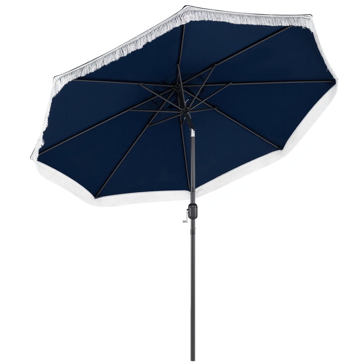 9 FT Patio Umbrella with Sun-Protective Canopy for Patio Garden Pool-Navy