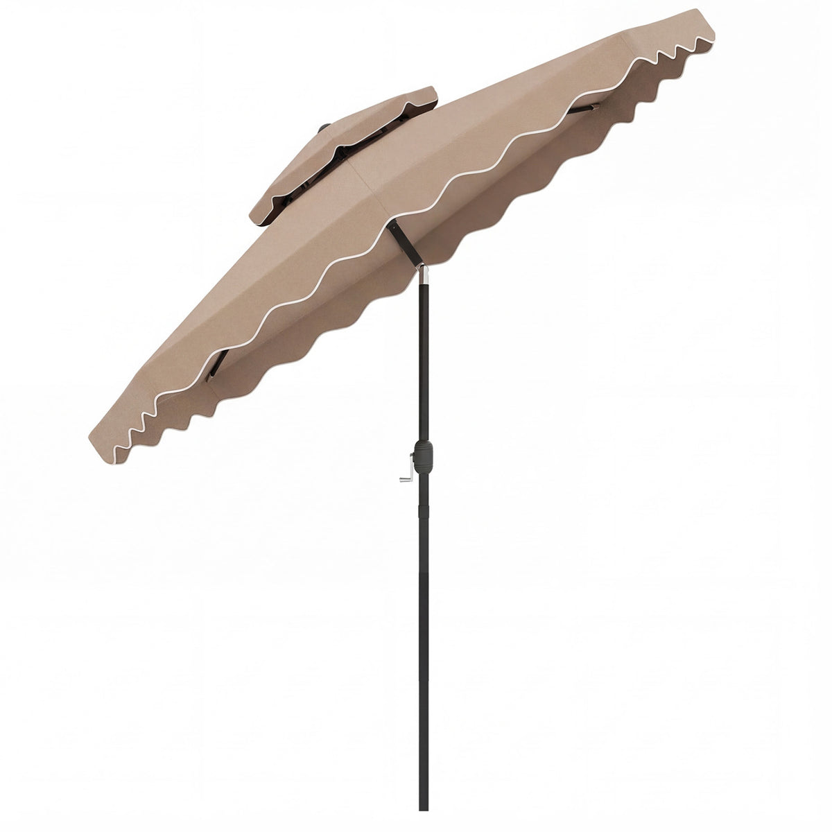 9 Feet Patio Umbrella with Push Button Tilt and Crank-Coffee