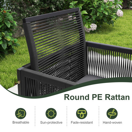 9 Pieces Patio Dining Set with Cushions for Yard Garden-Gray