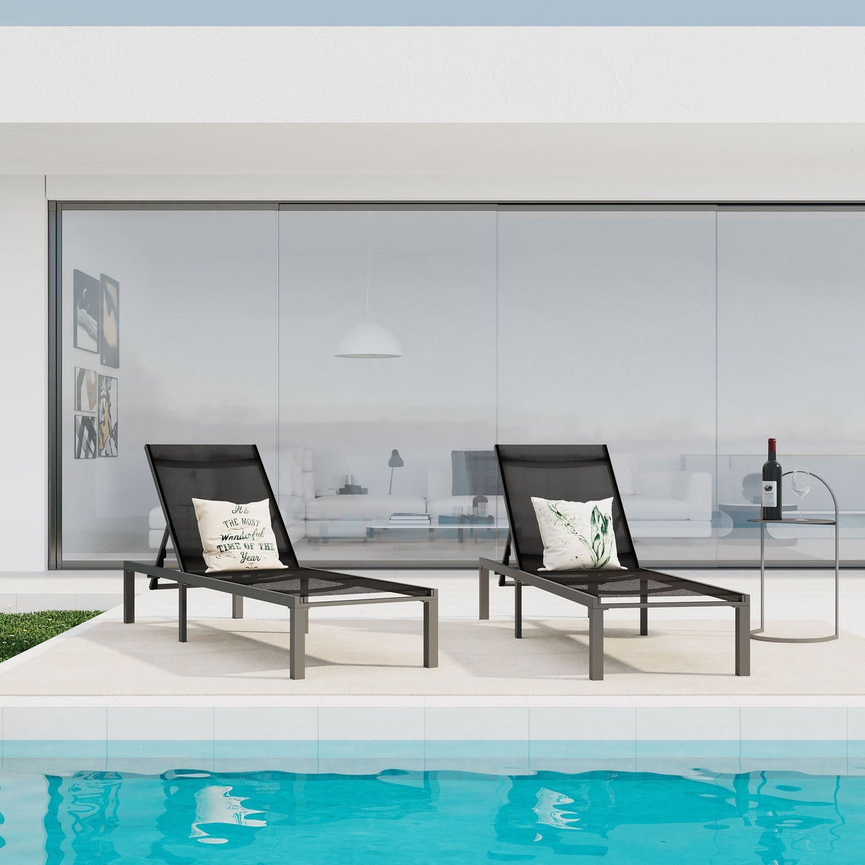 Westport - Outdoor Chaise Lounge (Set of 2) - Black by Couch.com