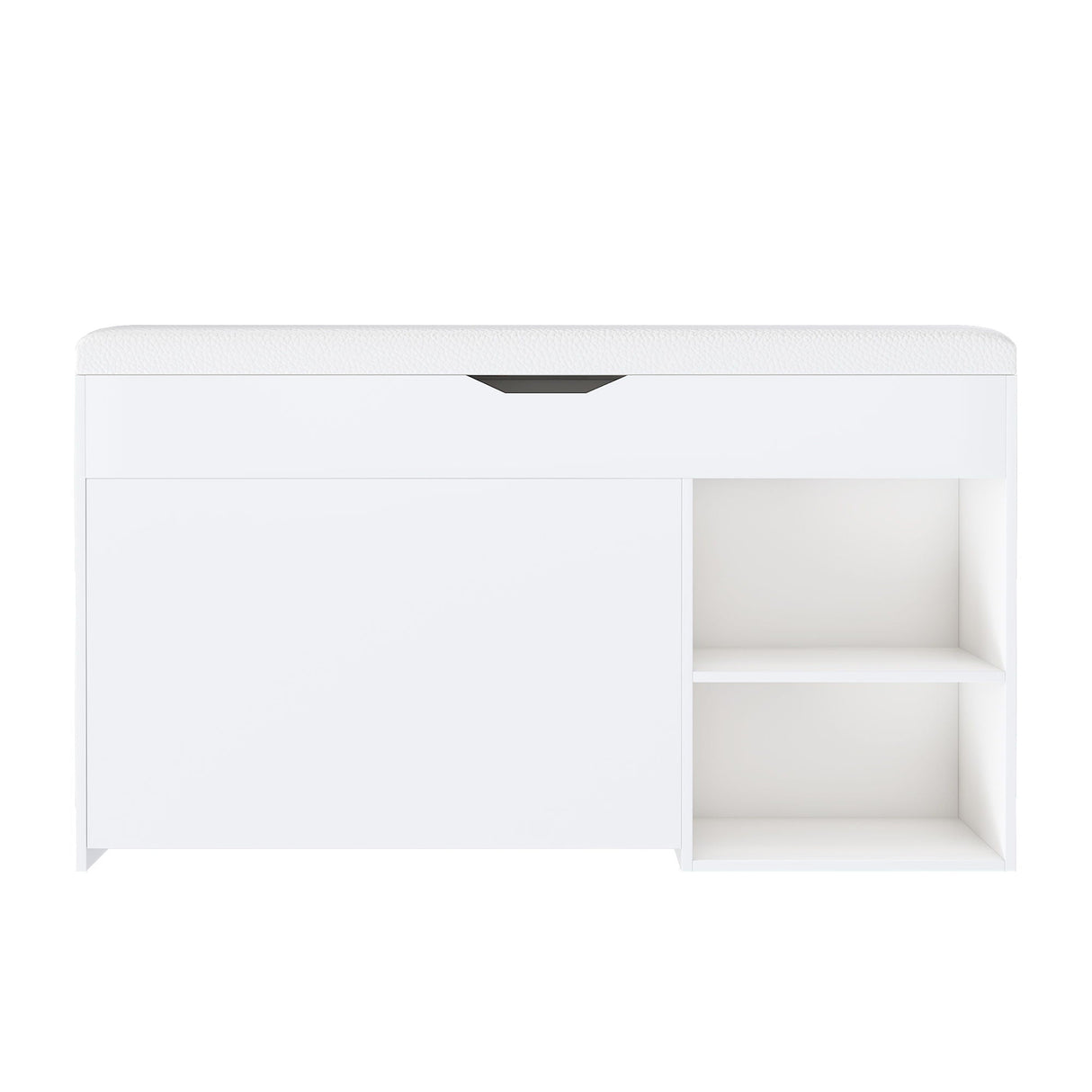 Modern Design Entryway Bench With Adjustable 3 Tier Flip-Up Drawers And Hidden Cabinet - White by Couch.com