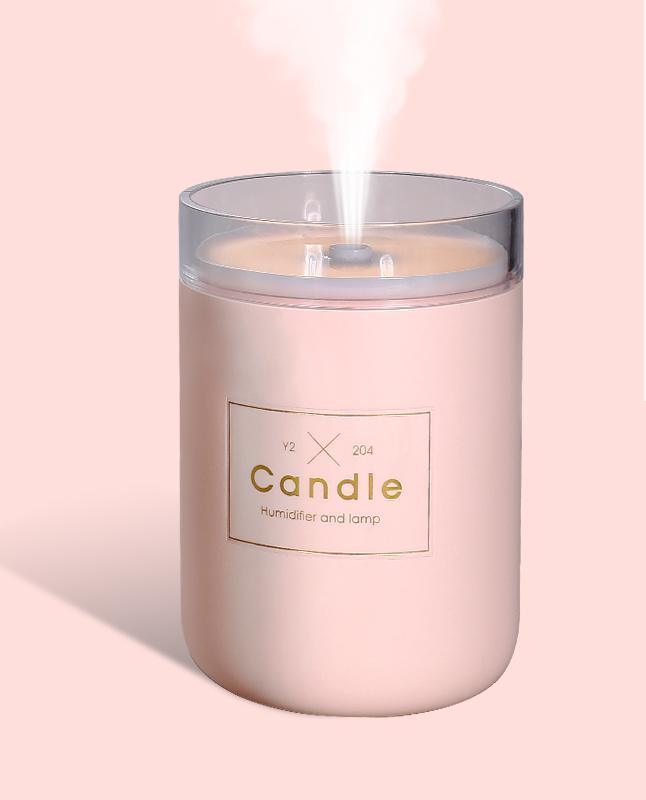 280ML Ultrasonic Air Humidifier Candle Romantic Soft Light USB Essential Oil Diffuser Car Aroma Mist Maker
