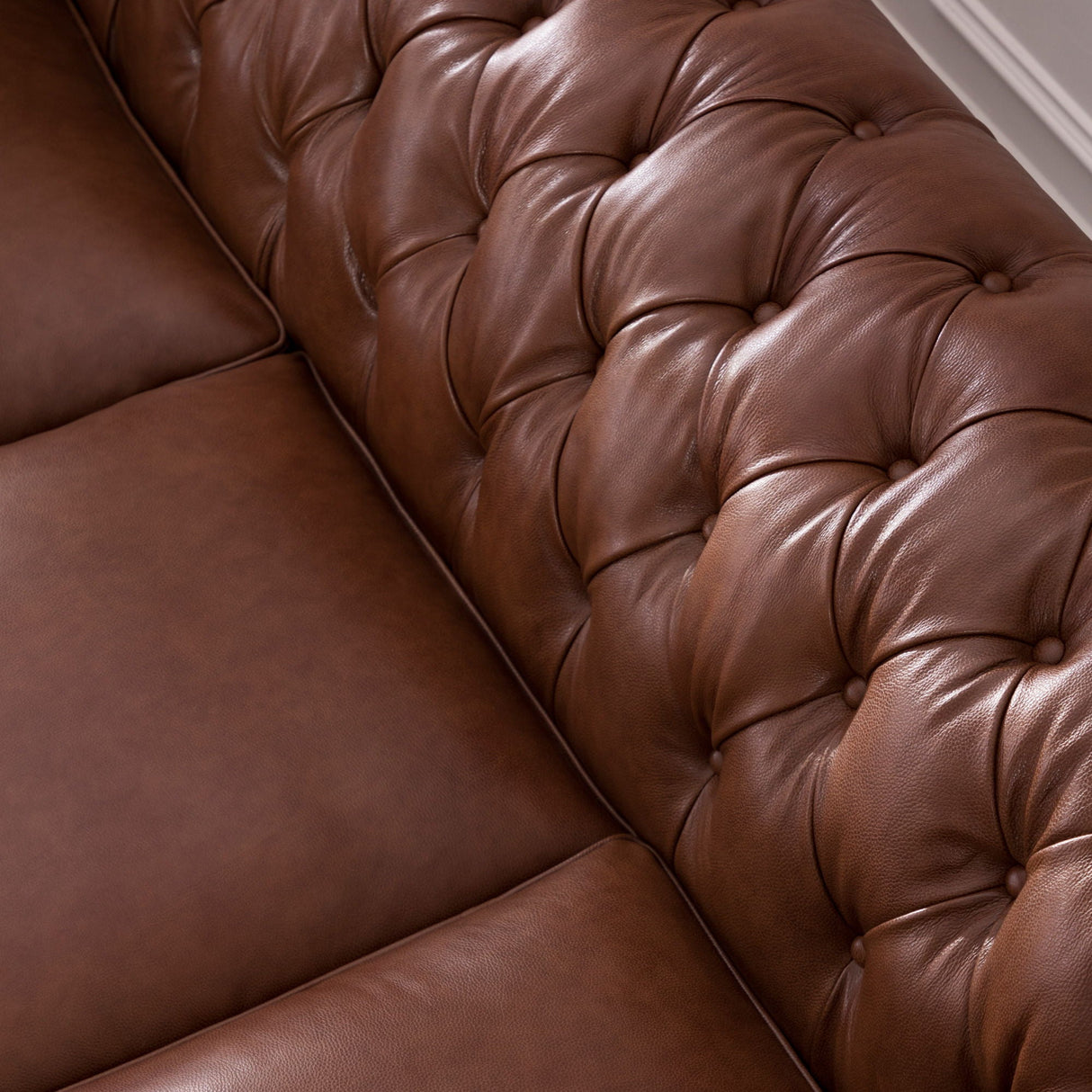 Traditional Tufted Leather Chesterfield Nailhead Sofa by Couch.com
