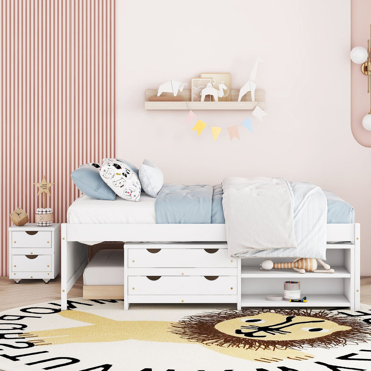 Versatile Bed With Trundle, Under Bed Storage Box And Nightstand by Couch.com