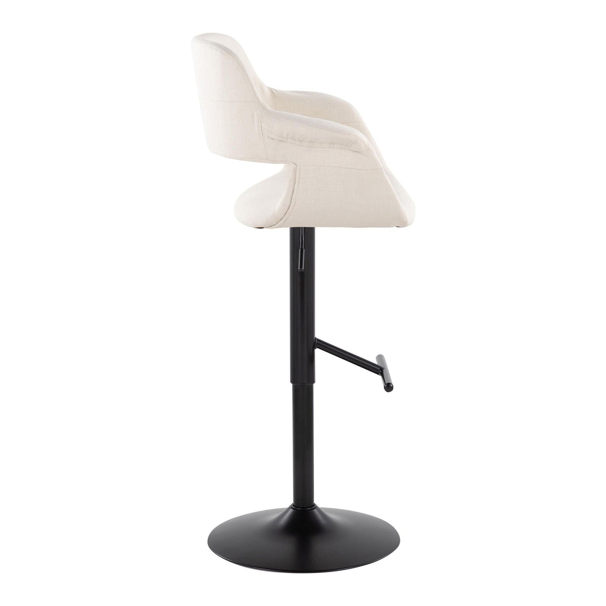 Vintage Flair - Mid Century Modern Adjustable Barstool With Straight T Footrest (Set of 2) by Couch.com