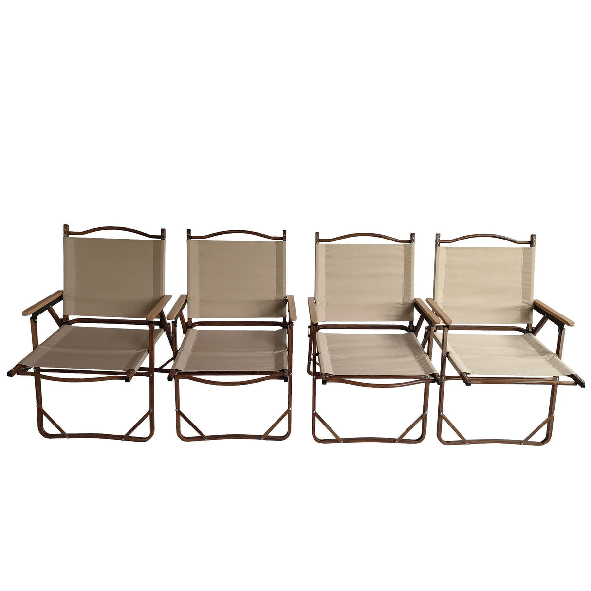 Comfy - Foldable And Portable Chair With Armrests, Indoor And Outdoor Universal (Set of 4) - Brown by Couch.com