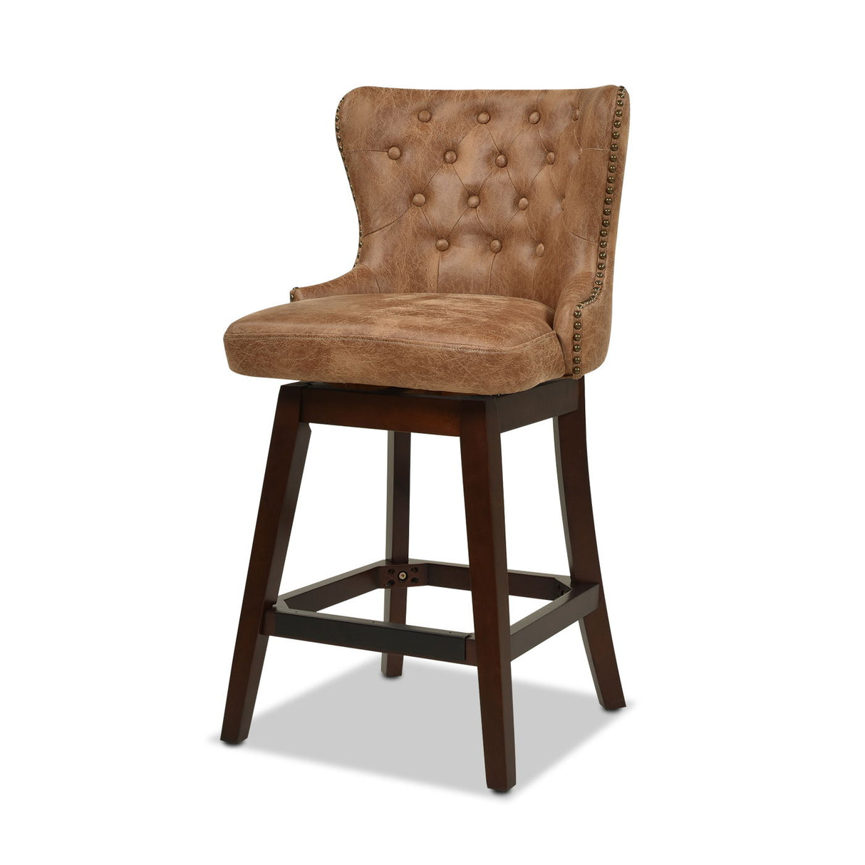 Holmes - Tufted High Back 360 Swivel Counter Height Barstool by Couch.com