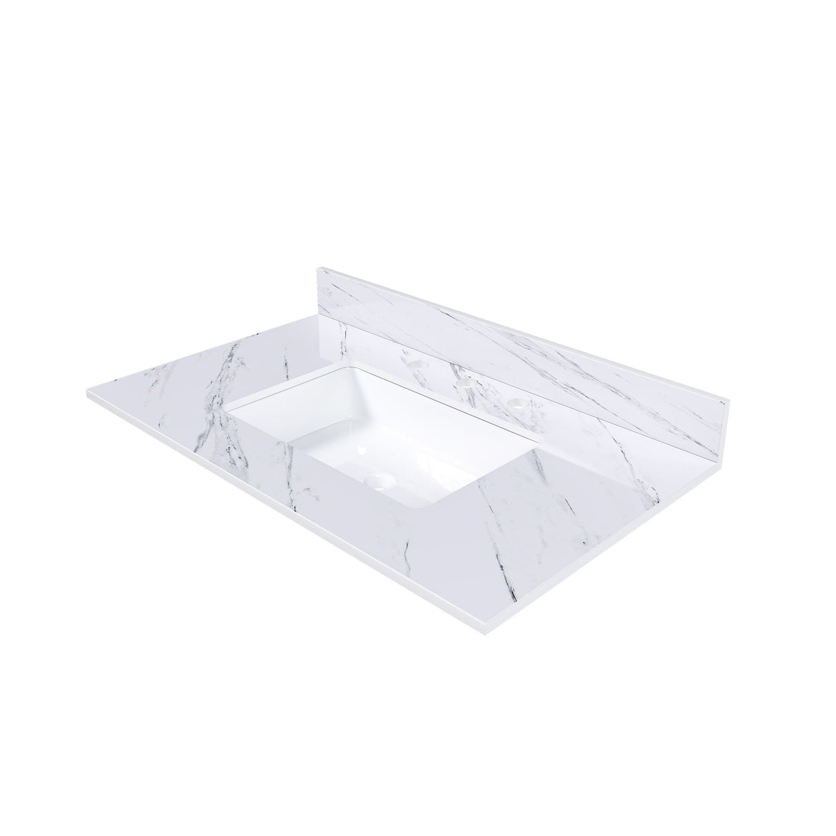 Bianco Carrara Venato Elegant Marble Vanity Top, Bathroom Vanity With Undermount Sink, Sintered Stone by Couch.com