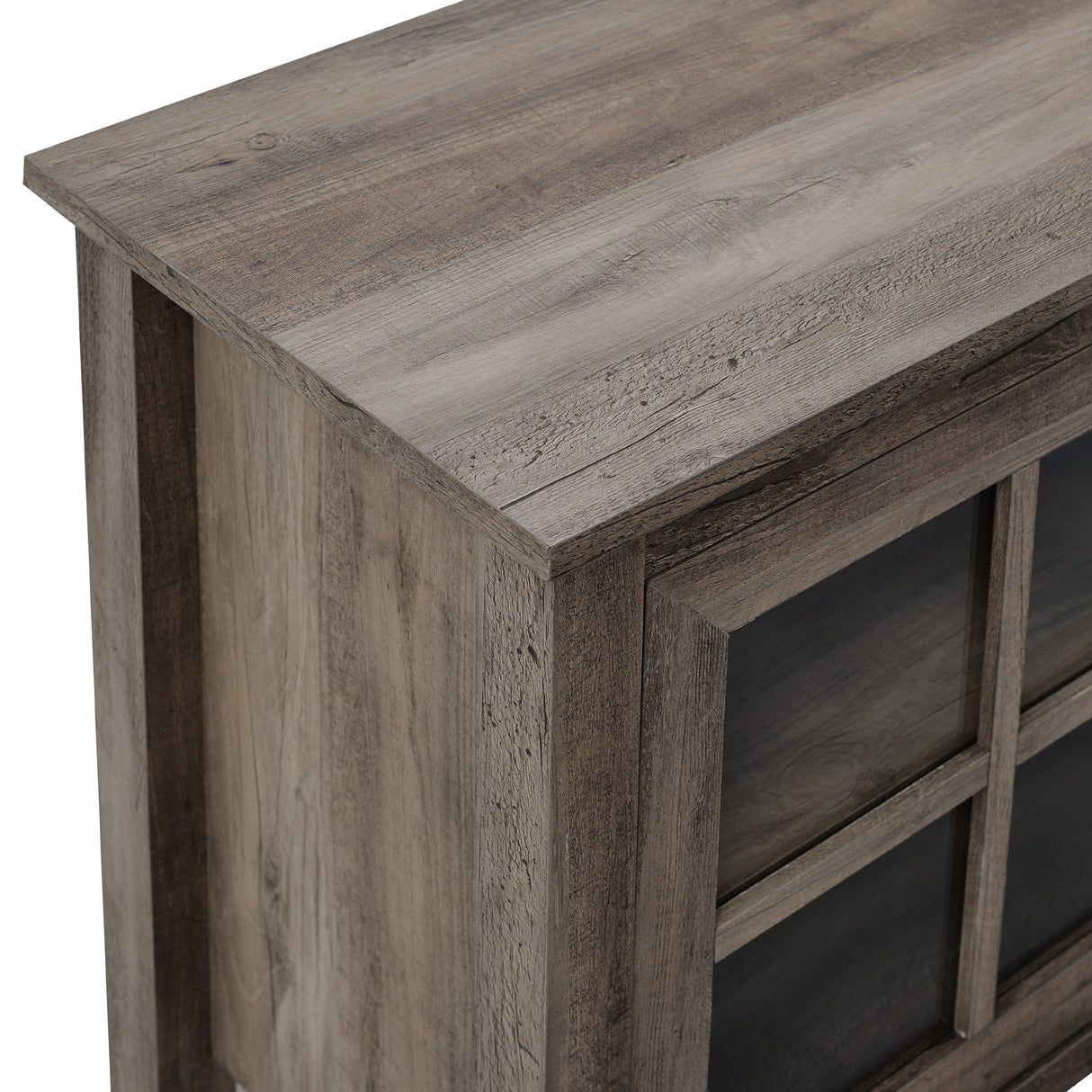 Modern Farmhouse 2 Door Glass Windowpane 70" TV Stand For 80" TVs by Couch.com