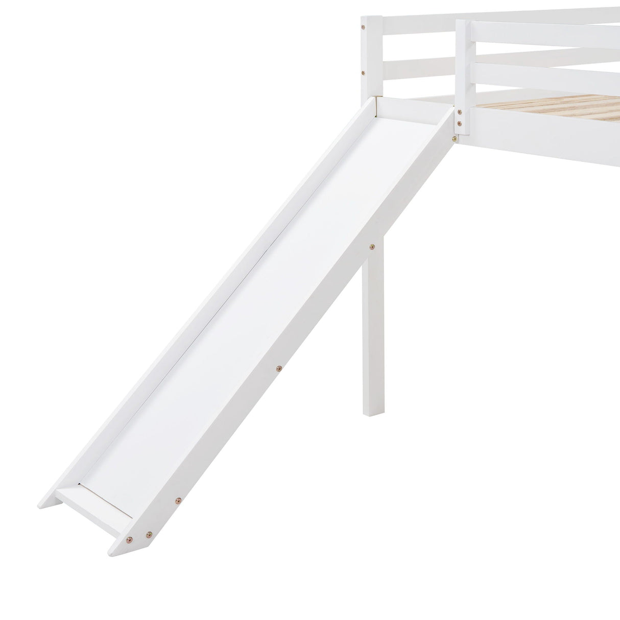 Full Loft Bed With Slide, Multifunctional Design - White by Couch.com