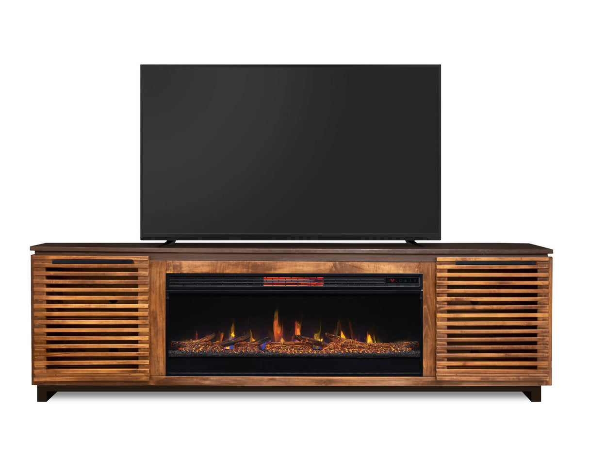 Graceland - Fireplace TV Stand Console For TVs Up To 100" - Black, Bourbon by Couch.com