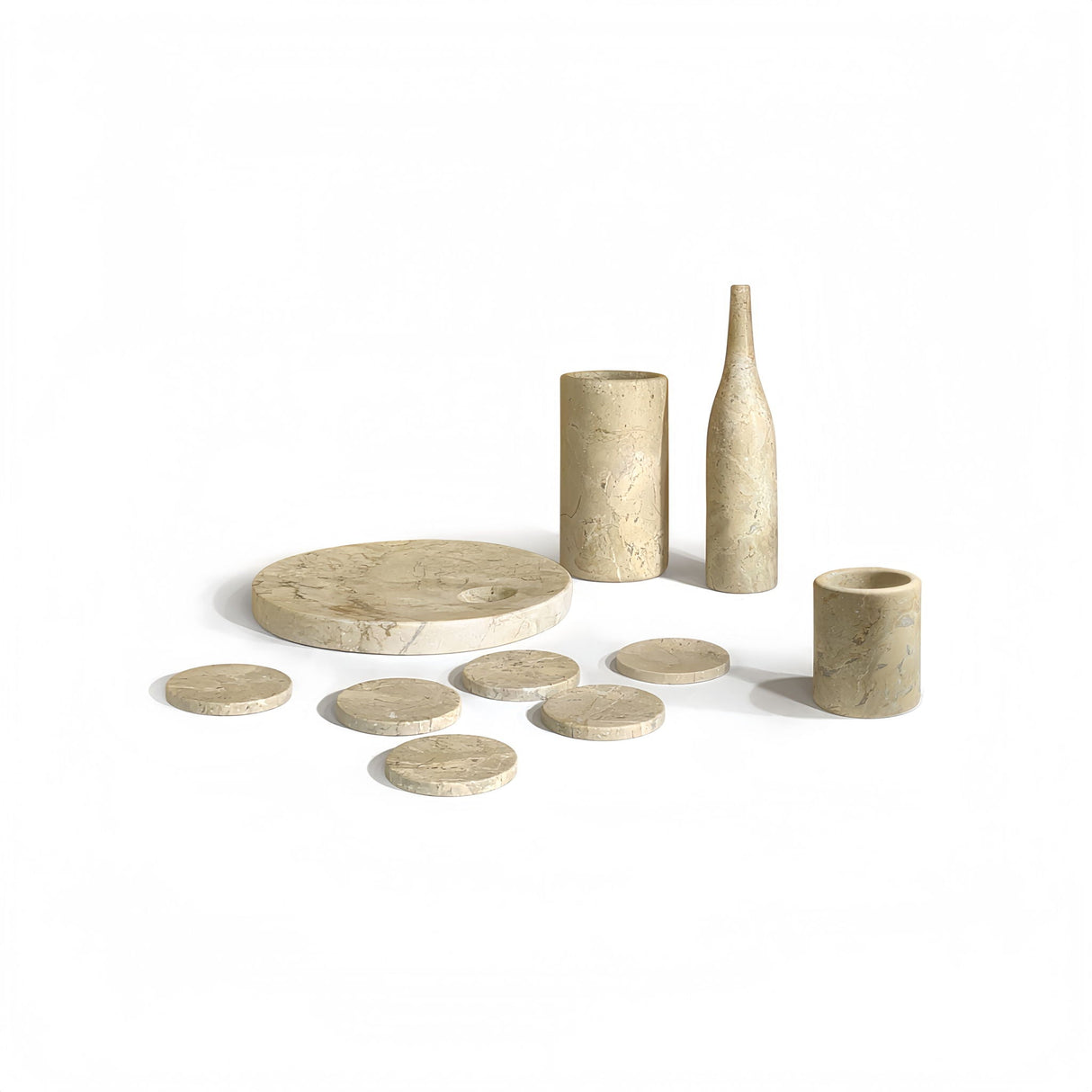 10 Pieces Luxury Natural Marble Dining Room Accessories Set by Couch.com