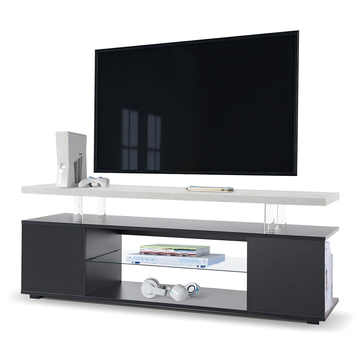 TV Stant With LED And Large Side Cabinet by Couch.com
