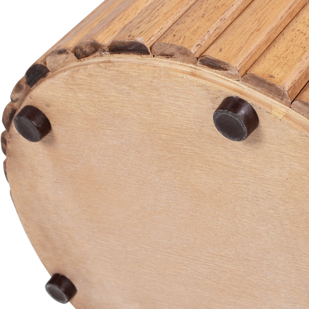 Kenzie - Fluted Pillar Round Accent Side Table - Light Natural Brown by Couch.com