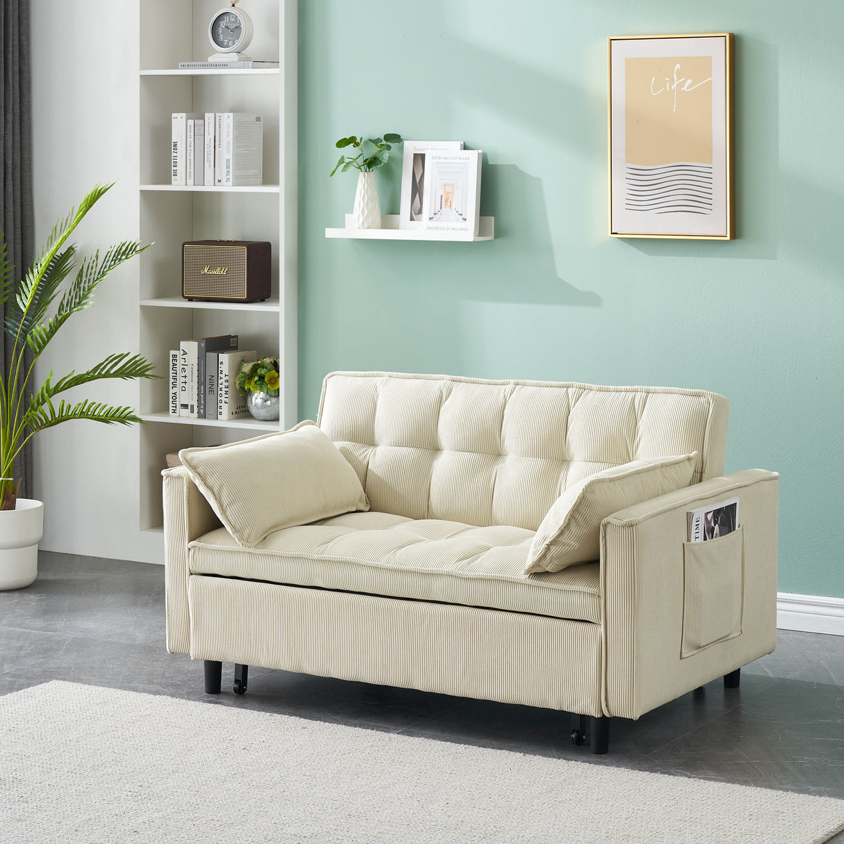 Two-Seat Casual Sofa With Pull Out Bed, Living Room Furniture by Couch.com