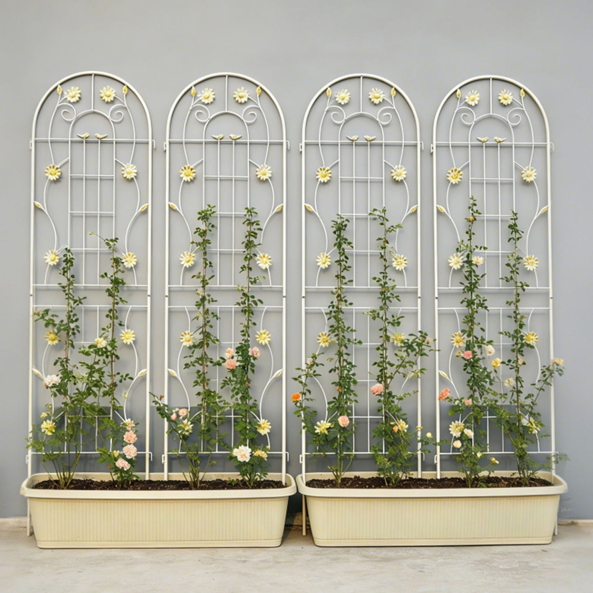 Metal Garden Trellis Rustproof Trellis For Climbing Plant Outdoor Flower Support