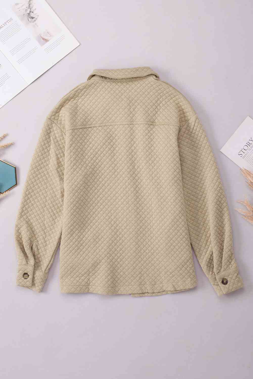 Comfortable Button-Down Collared Jacket Classic Lightweight Classic Design With Pockets