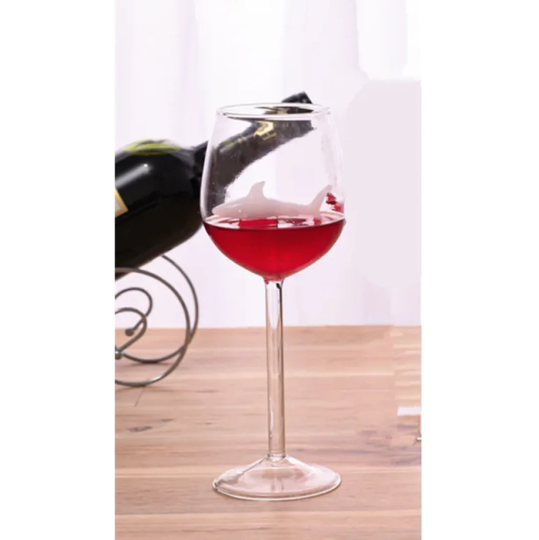 Shark Inside Red Wine Glass