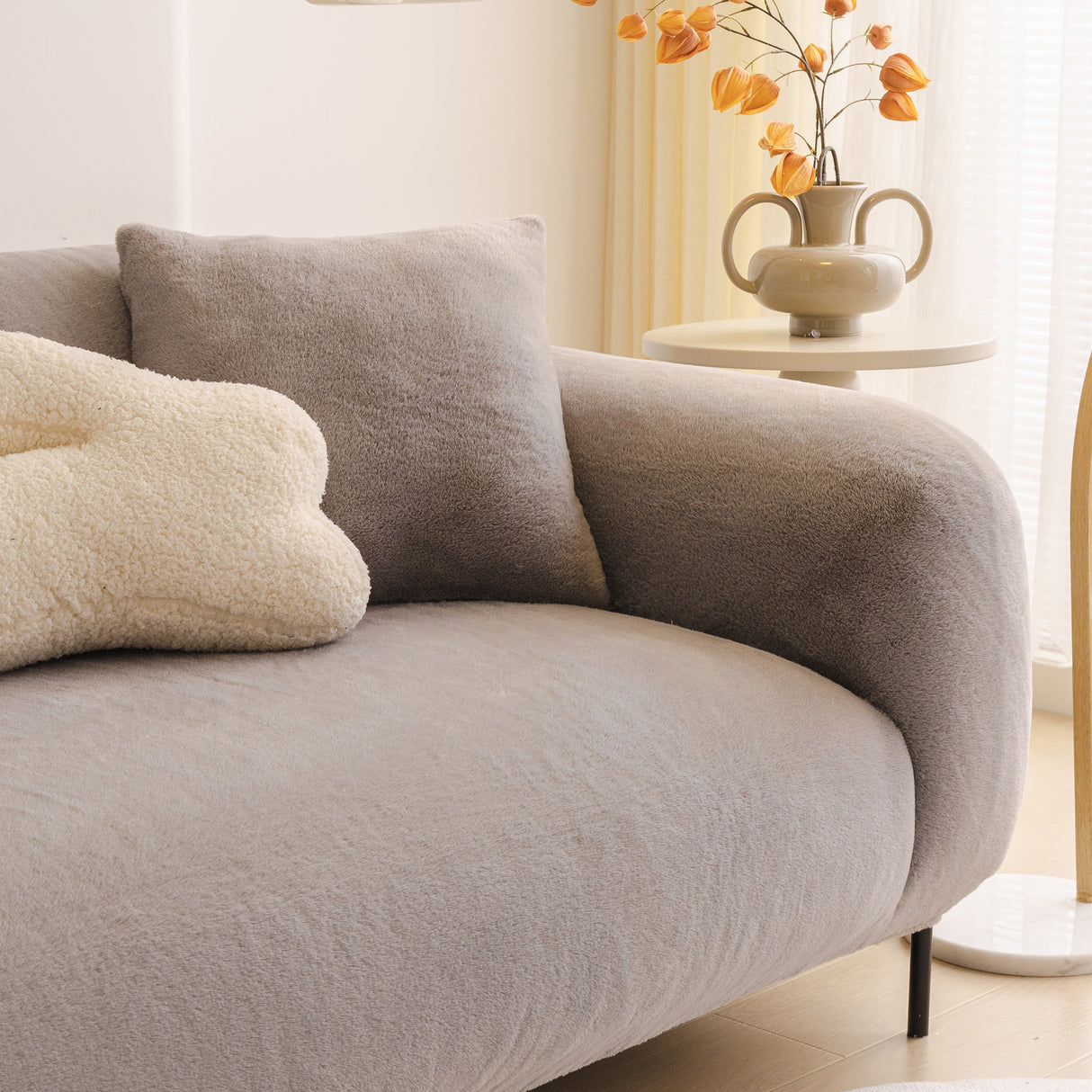 Soft Plush Warm Sofa Cover Stretchable Cozy Velvet Couch Protector for Fall & Winter