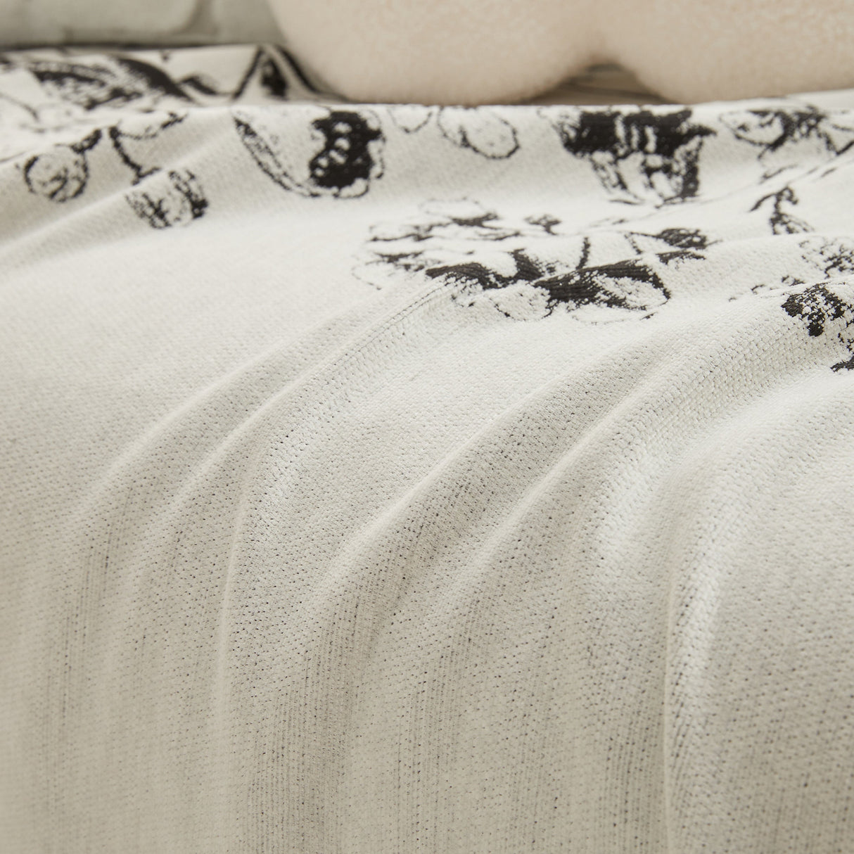 Chenille Butterfly Sofa Cover Blanket, L Shaped Couch Cover, Reversible Couch Protector