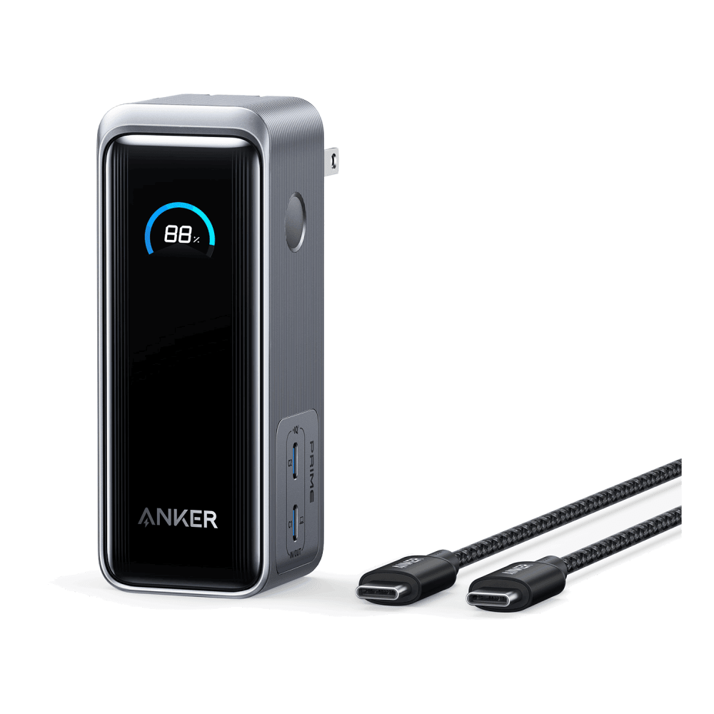 Anker Prime Power Bank 9,600 mAh with Built in USB C Cable and Fusion Wall Charger 65W by Anker