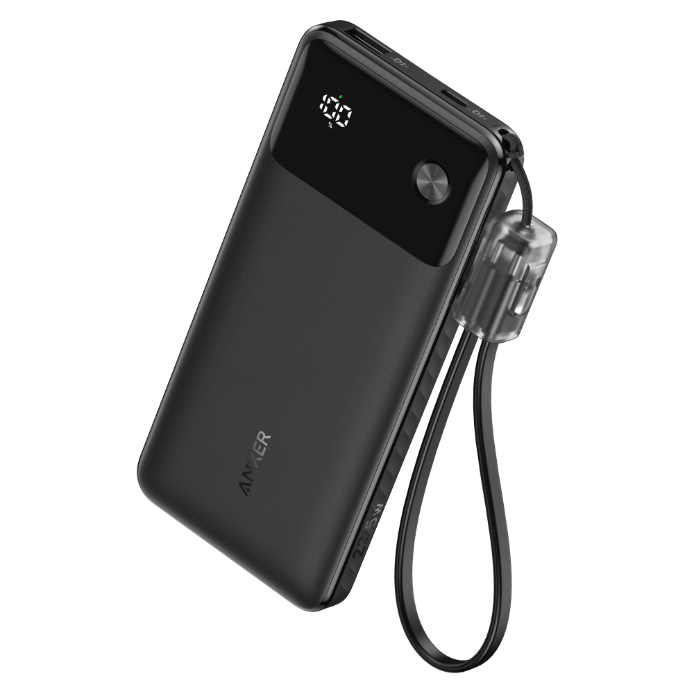 Anker Power Bank 10,000 mAH 22.5W with USB C to USB C Cable Black by Anker