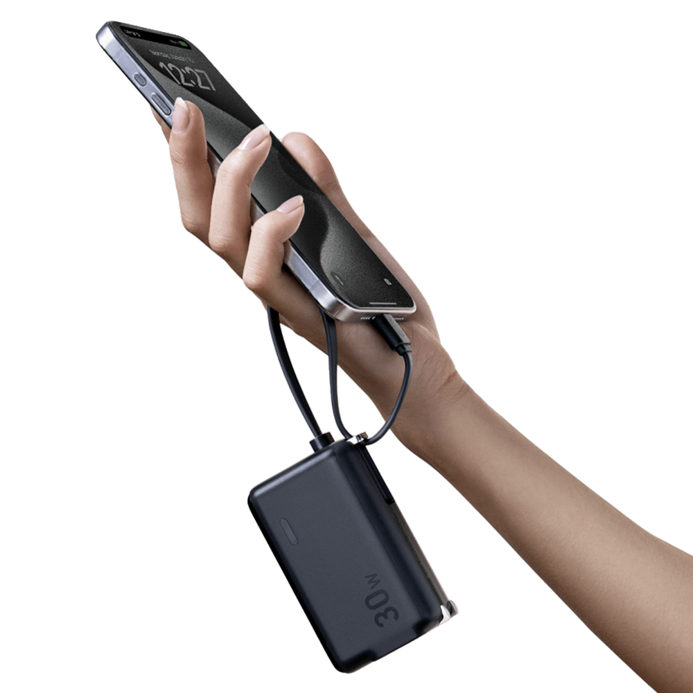 Anker Power Bank 5,000 mAh 22.5W with Built in USB C Cable and Fusion Wall Charger 30W by Anker