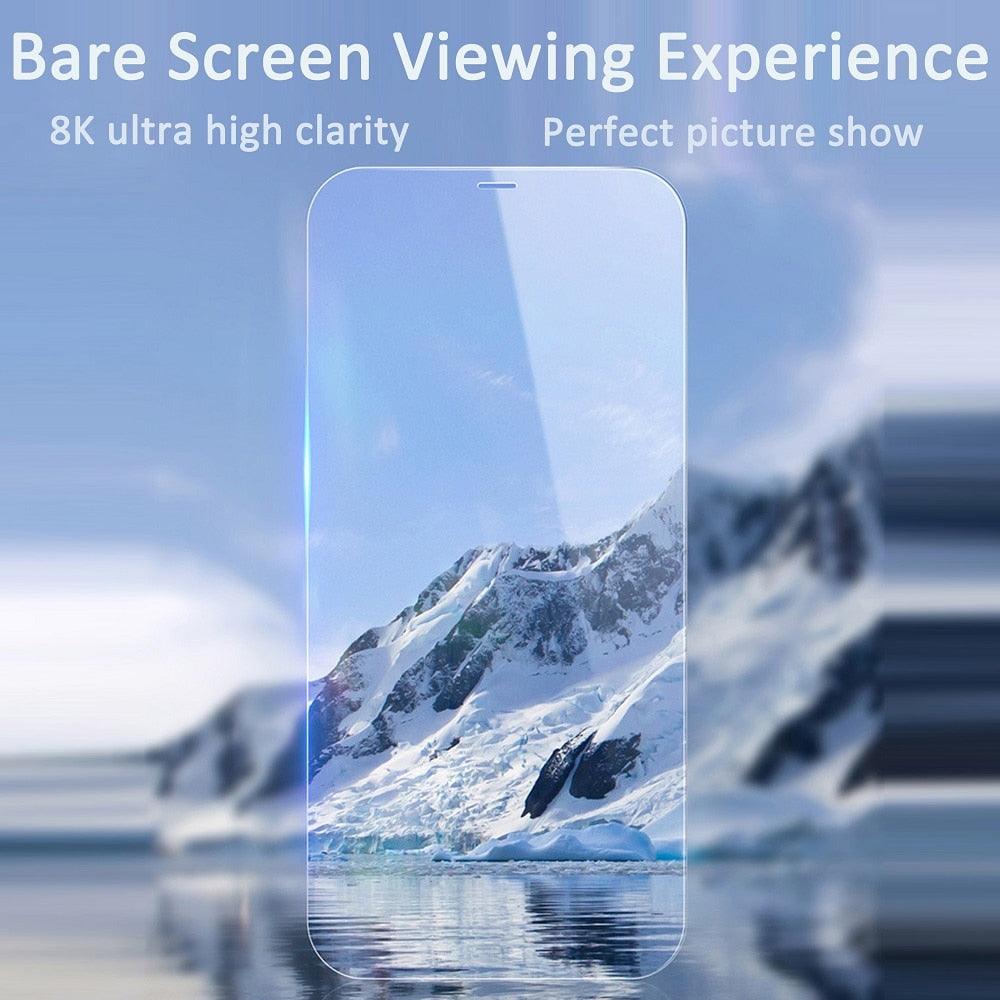 4pcs Tempered Glass for iPhone 14 13 12 11 Pro Max Mini Screen Protector for iPhone 14 Plus XS XR X 8 7 6S 5 5S SE HD Film Glass full screen Protector HD For Iphone