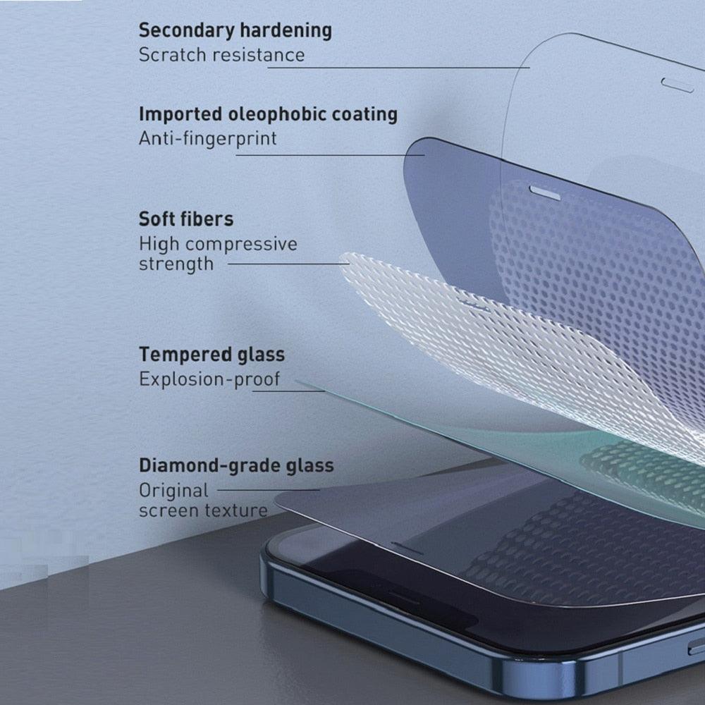 4pcs Tempered Glass for iPhone 14 13 12 11 Pro Max Mini Screen Protector for iPhone 14 Plus XS XR X 8 7 6S 5 5S SE HD Film Glass full screen Protector HD For Iphone