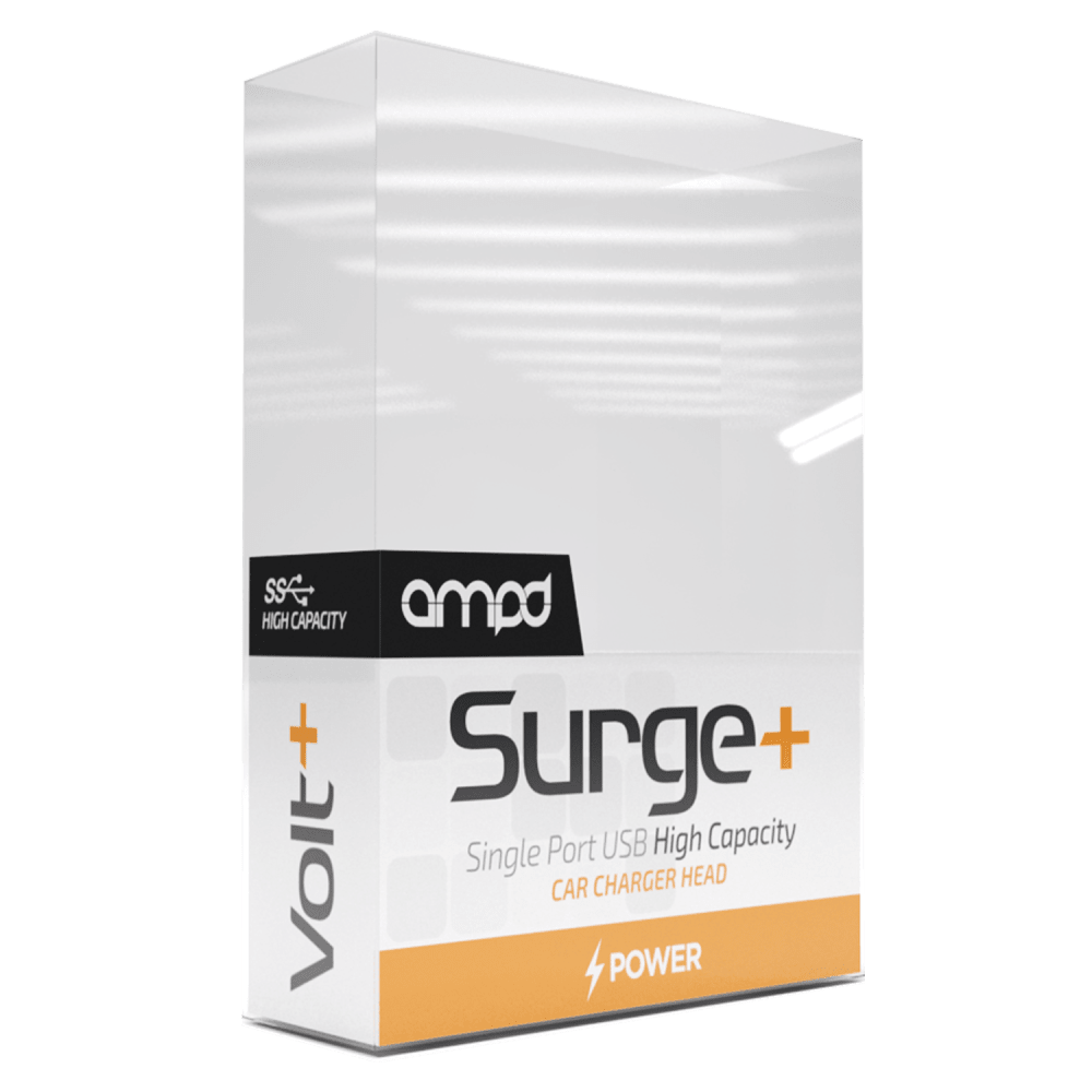 AMPD Single Port Car Charger Adapter 5V 2.4A Black by AMPD