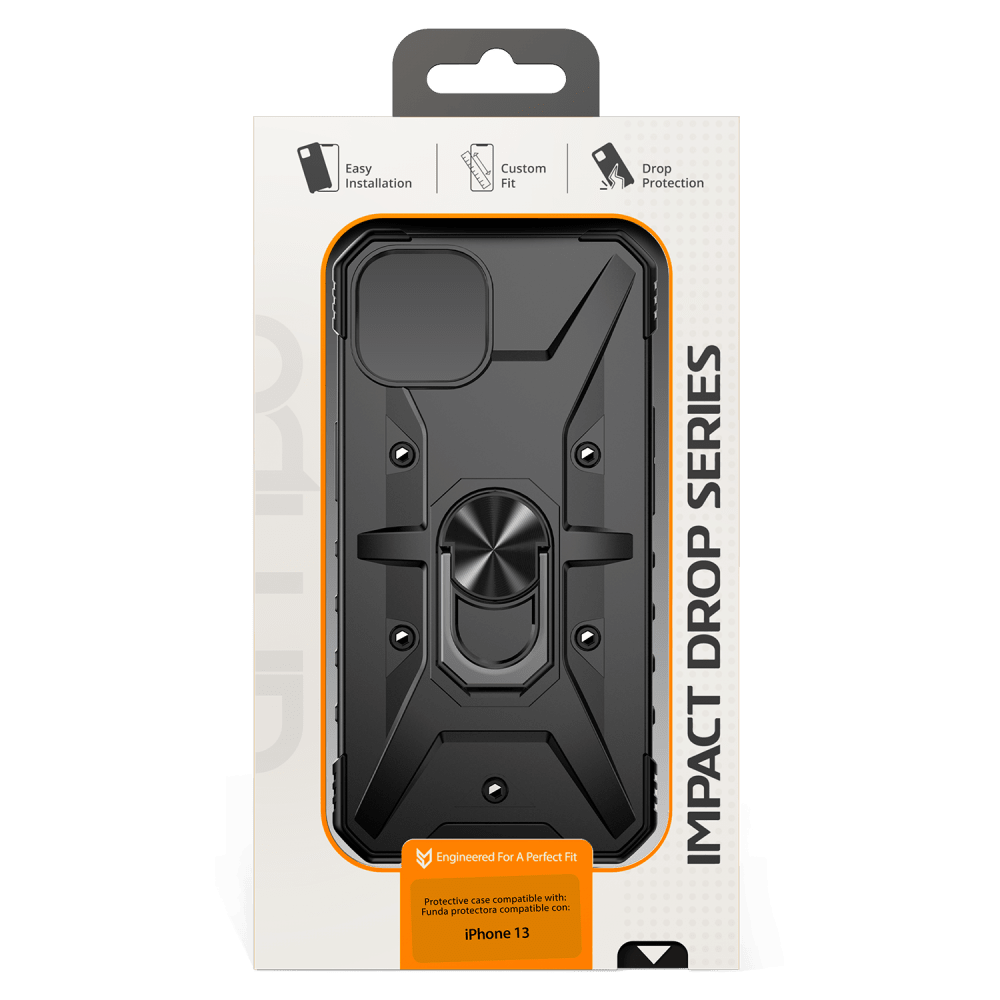 AMPD Dual Layer Robot Combo Drop Protection Case with Ring for Apple iPhone 13 by AMPD