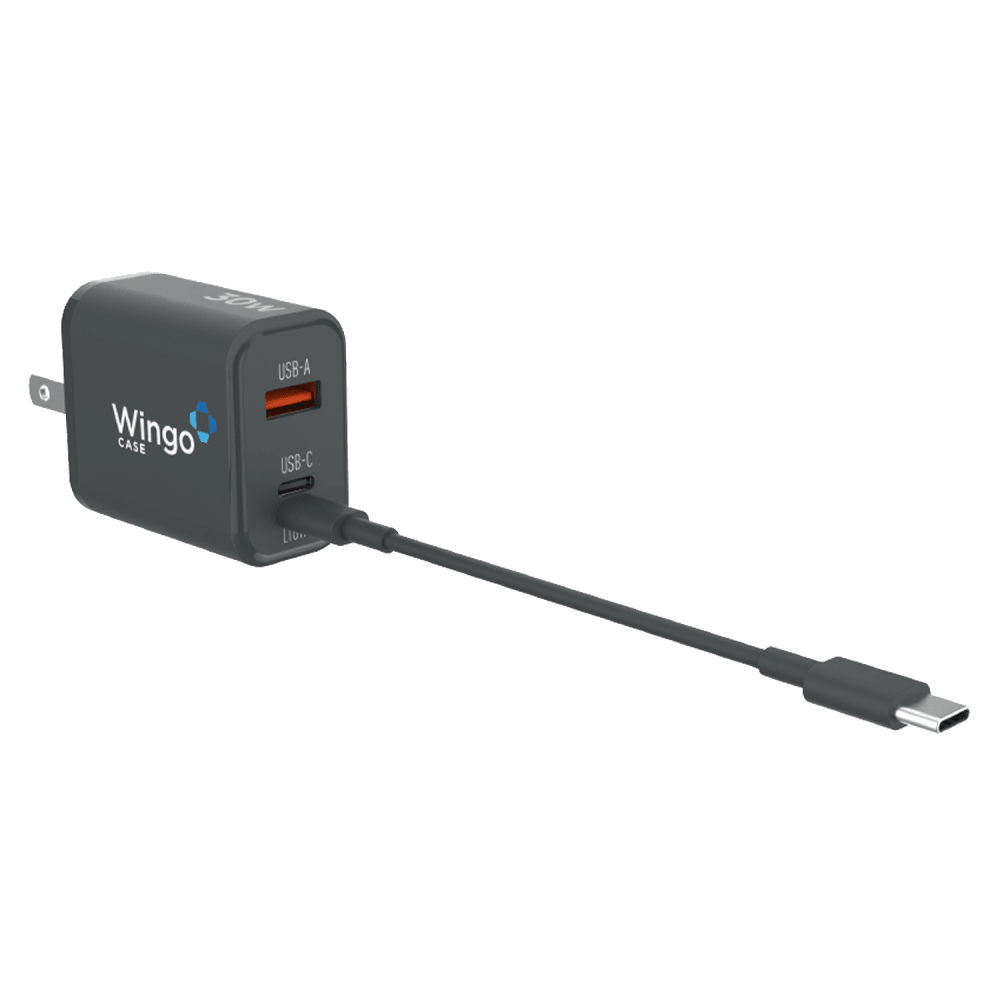 WingoCase 30W GAN Wall Charger and USB C to Lightning Cable by WingoCase