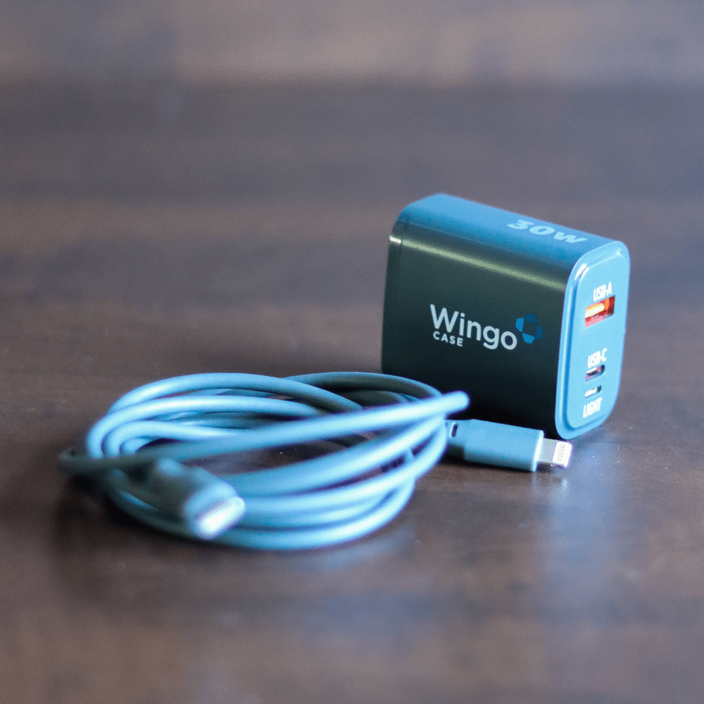 WingoCase 30W GAN Wall Charger and USB C to Lightning Cable by WingoCase
