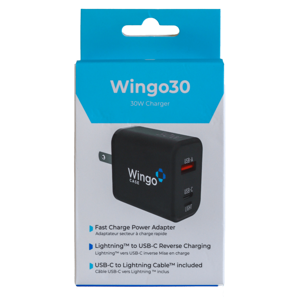 WingoCase 30W GAN Wall Charger and USB C to Lightning Cable by WingoCase